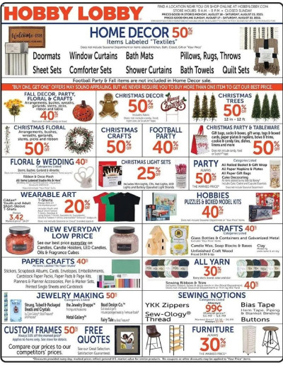 Hobby Lobby ad catalog