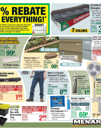 MENARDS ad - 11% Rebate Sale ad catalog