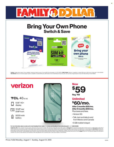 FAMILY DOLLAR ad - Verizon AD ad catalog