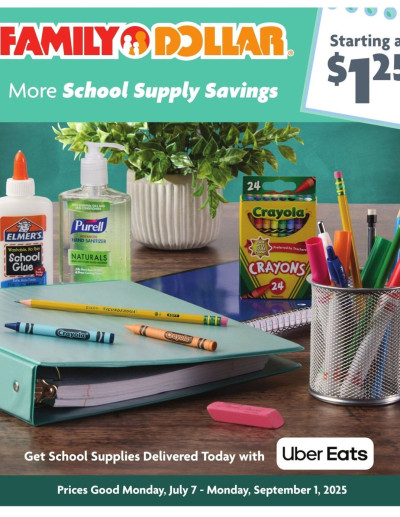 FAMILY DOLLAR ad - Back To School Book ad catalog
