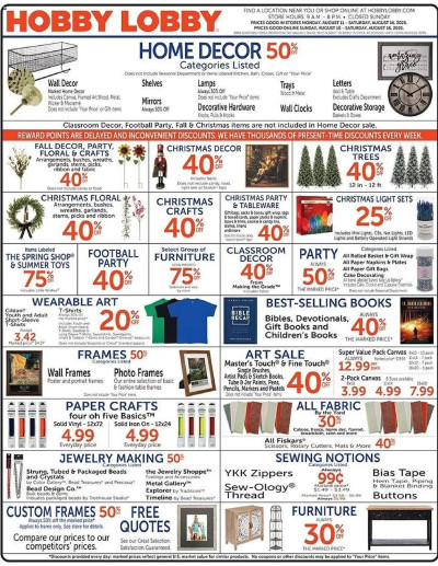 Hobby Lobby ad catalog