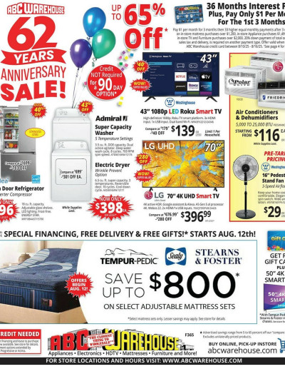 ABC Warehouse ad catalog